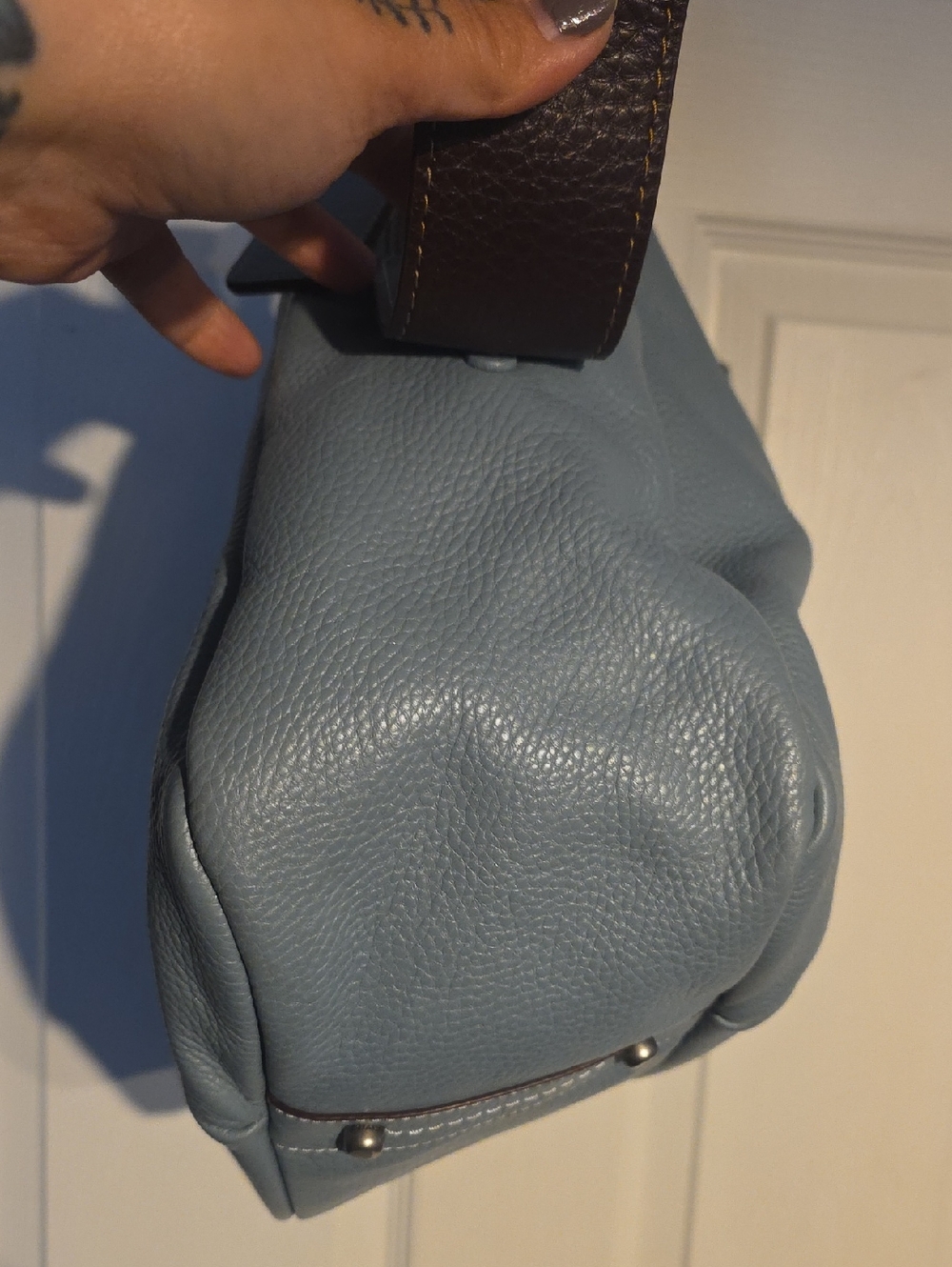 1941 Coach Bandit 39 Hobo Pale Blue Leather - Picture 7 of 14